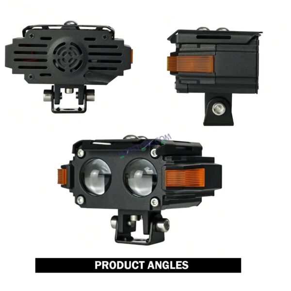 HJG Hazard 2 Lens Foglight with Wiring Kit Combo Double 2 Lens 80W with Hazard DRL Foglight Ultra Wide Dual Intensity LED Fog Lights White/Yellow (2*40W = 80W Total) Universal For All Cars & Bikes LIU HJG Hazard S60 2 Lens Projector Fog with Wiring Kit - Image 6