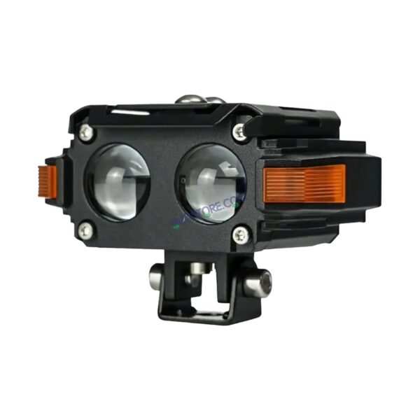 HJG Hazard 2 Lens Foglight with Wiring Kit Combo Double 2 Lens 80W with Hazard DRL Foglight Ultra Wide Dual Intensity LED Fog Lights White/Yellow (2*40W = 80W Total) Universal For All Cars & Bikes LIU HJG Hazard S60 2 Lens Projector Fog with Wiring Kit - Image 3