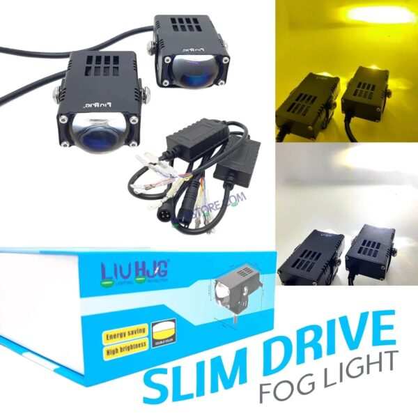 LIUHJG LIU HJG Waymaker Fog Light Dual Colour Fog Light Mini Drive Yellow White & Red Devil Eye Slim Drive Light Version 4 With Red Devil Eye And Wiring With Canbus Universal For All Cars and Motorcycles (2Pcs) HJG - Image 3