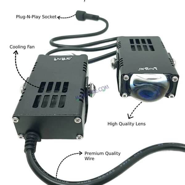 HJG Original Waymaker Dual Colour Fog Light Mini Drive Light Version 4 With Red Devil Eye And Wiring With Canbus For All Cars and Motorcycles (2Pcs) HJG Waymaker Foglight HJG - Image 2