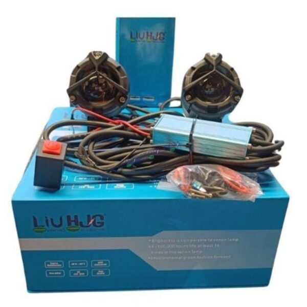 HJG Mercedes Y Lens Foglight with Wiring Harness Kit Ultra Wide Dual Intensity LED Driving Fog Lights White/Yellow (2*45W = 90W Total) Universal For All Cars & Bikes With Wiring Harness Kit