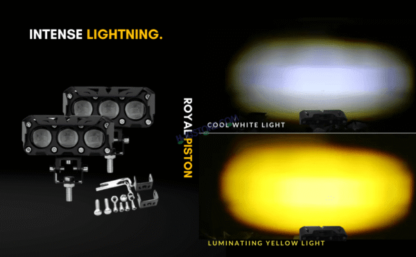 HJG Original 90W Mega Drive 3 Lens Dual Color White/Yellow LED Foglights (Set of 2) - Image 11