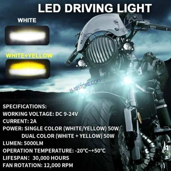 LIUHJG LIU HJG Heavy Mini Drive with Canbus LED Fog Light Bulb Lamp For Cars and Motorcycles Dual Color (White & Yellow) With Cooling Fan 2Pcs with Canbus Wiring - Image 8