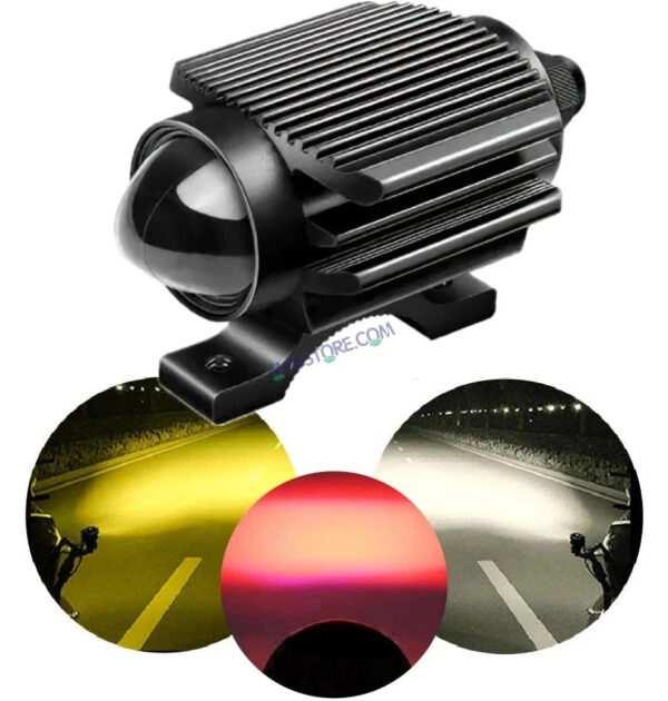 HJG Devil Fly Foglight 40W with Red DRL Mini Fly Foglight Light Red Devil Eye Light Multiple Connecting Red Yellow White Color HJG Mini Devil Fly Foglight, Pack of 1