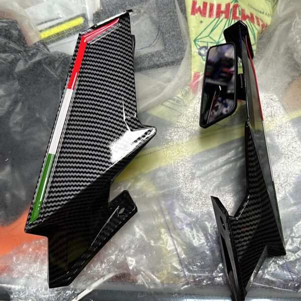 Italian Carbon wings mirror H2 look wing - Image 2