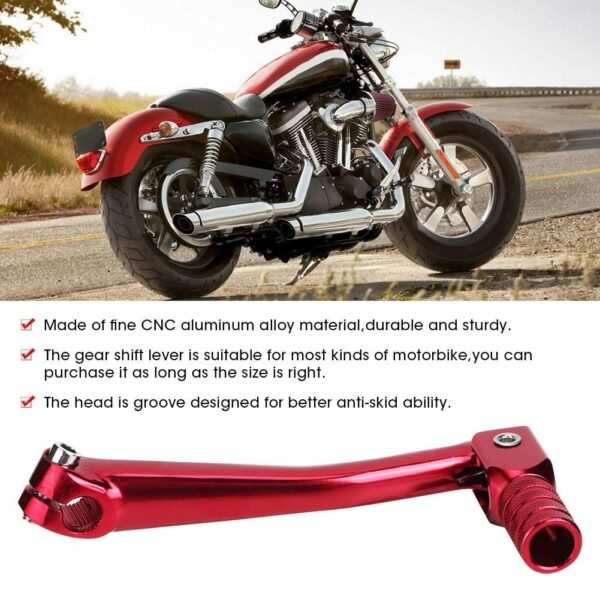 Motorcycle Gear Shift Pedal Lever, Universal CNC Aluminum Alloy Folding Heel Toe Gear Shifter Lever - Image 4