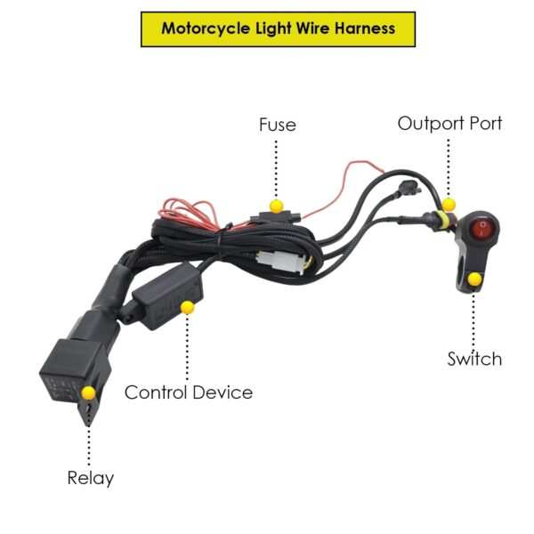 LIU HJG 120W Round 6 LED Fog Lights with Yellow Cap and Wiring Kit Universal for Car & Bike (Pack of 2) - Image 6