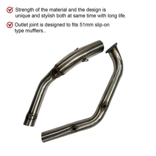 Bend Pipe for Yamaha R15 V3/ R15 M/ MT15 (BS6) Yamaha R15 Full Exhaust System (Stainless Steel) - Image 4