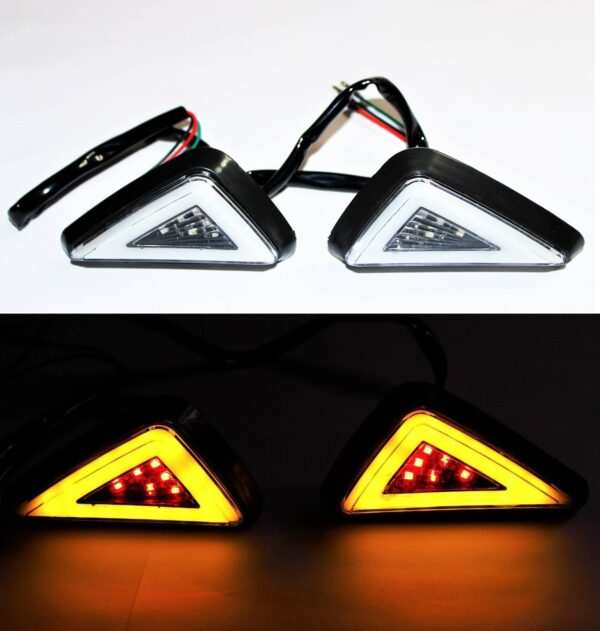 Triangle Flush Mount LED Body Indicator with Drl 2pc (Yellow/red)