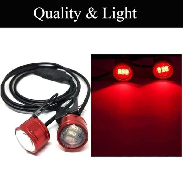 Strobe Light for Bike 12V DC Waterproof Motorcycle LED Strobe Lights Motorcycle LED Flash Warning Brake Light Lamp Compatible with Motorbikes, Scooters (1 Pair, Red/Blue) - Image 7