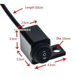 Universal 12V Mirror Fitting CNC Metal Switch (3-Way) for All Bikes and Scooter