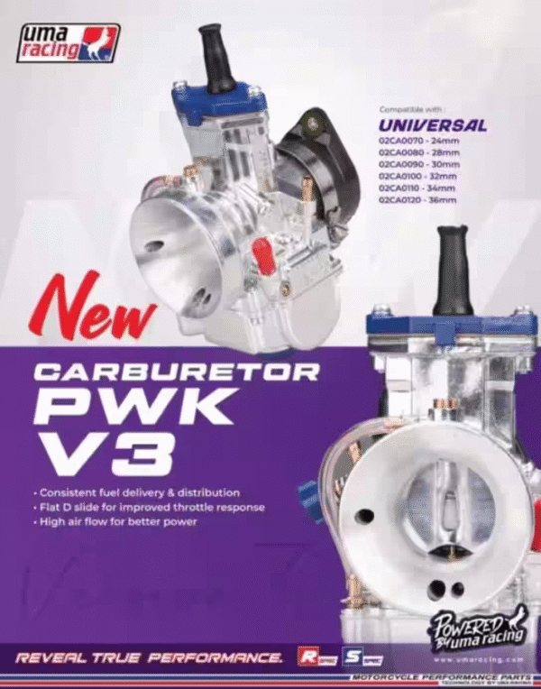 UMA RACING CARBURETTOR PWK V3 ( 02CA0080 - CARBURETOR PWK-V3 - 28MM/4T )