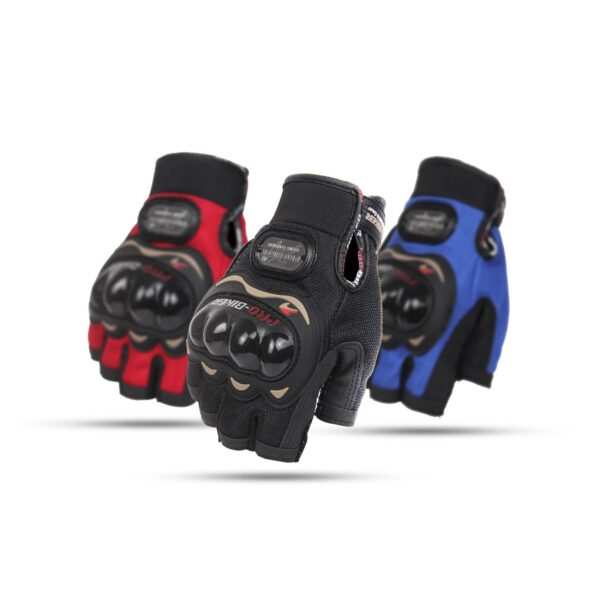 Probiker Mesh Half Finger Motorcycle Racing Gloves (Black, Large) - Image 2