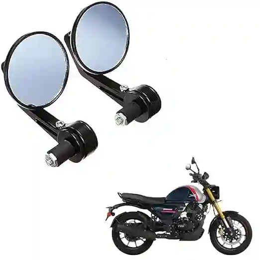 Motorcycle Bar End Round Rear View Mirrors for Bikes (Set of 2) 1 Motorcycle Bar End Round Rear View Mirrors for Bikes (Set of 2)