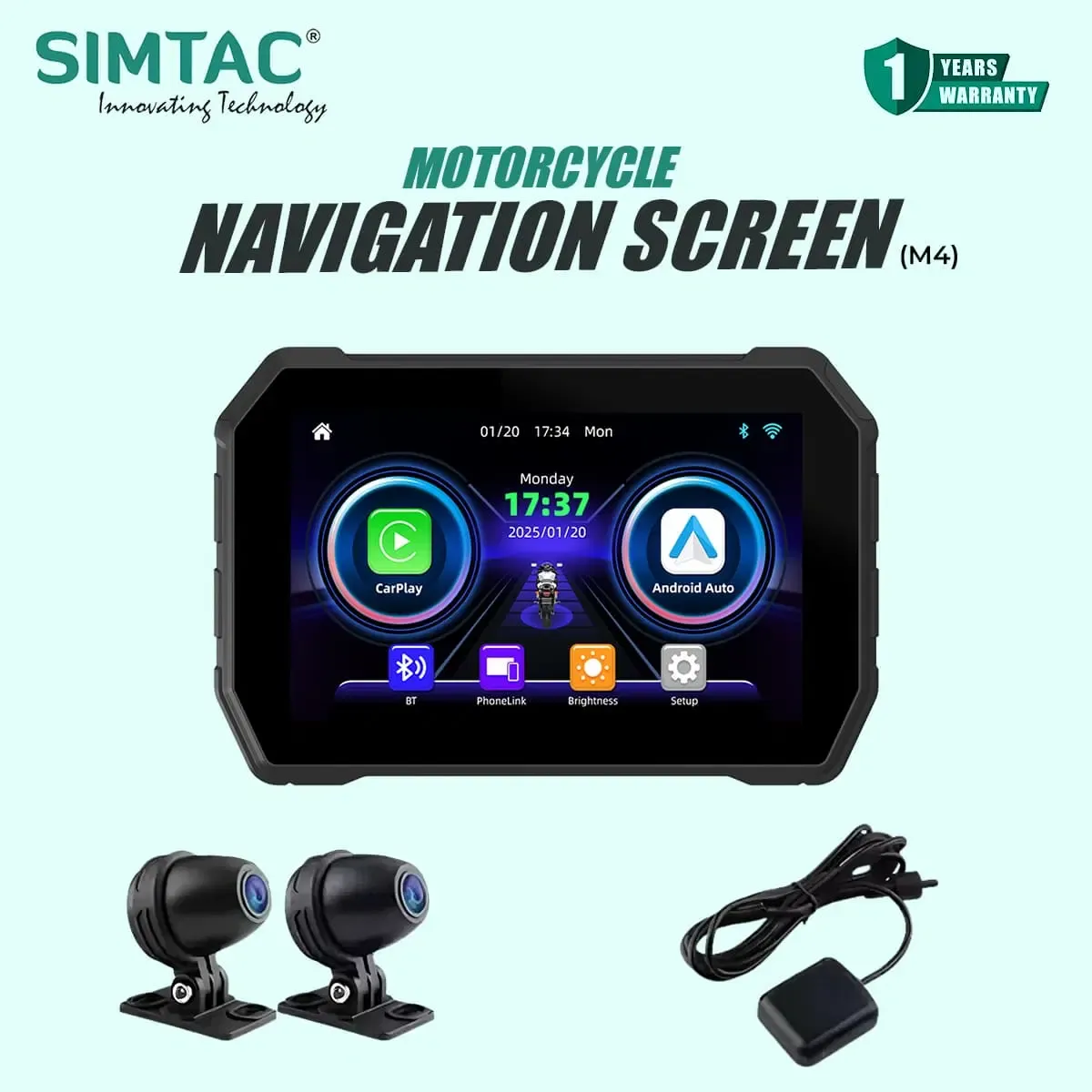 SIMTAC MOTORCYCLE 5″ Navigation SYSTEM with DVR – M4D 6 SIMTAC MOTORCYCLE 5″ Navigation SYSTEM with DVR – M4D - Image 6