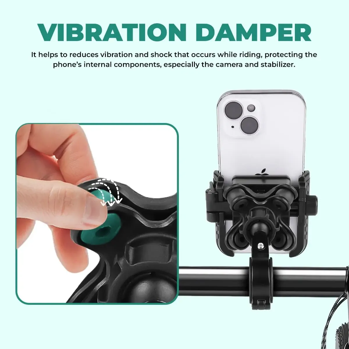 SIMTAC QUICK LOCK JAW GRIP MOBILE HOLDER WITH VIBRATION DAMPER JQL1-PRO 2 SIMTAC QUICK LOCK JAW GRIP MOBILE HOLDER WITH VIBRATION DAMPER JQL1-PRO - Image 2