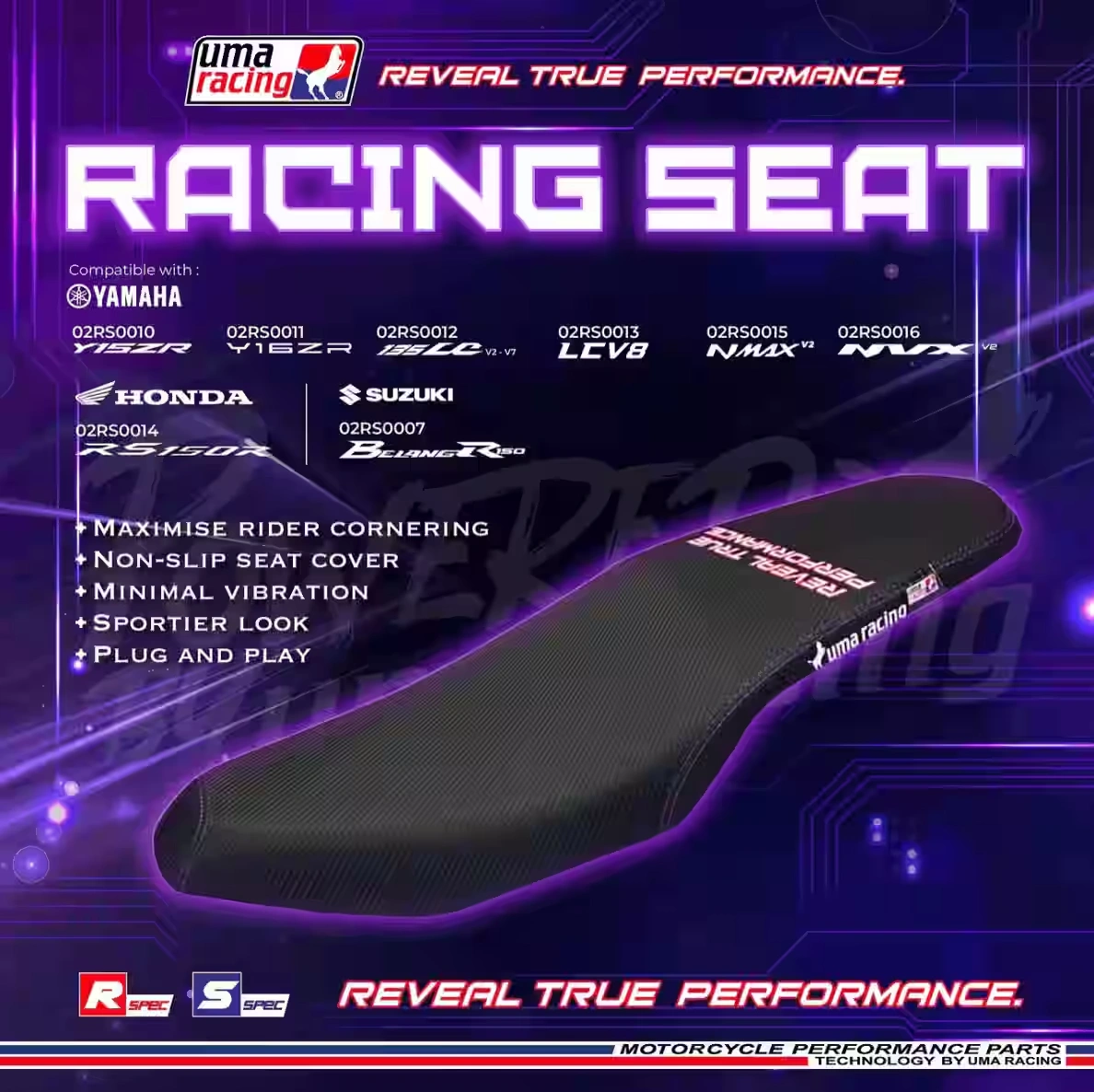 UMA RACING SEAT YAMAHA AEROX V2 02RS0016 1 UMA RACING SEAT YAMAHA AEROX V2 02RS0016