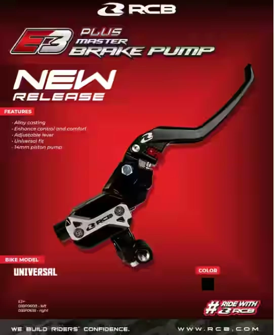 RCB MASTER BRAKE PUMP E3+ LH 14MM - BK 01BP060B 1 RCB MASTER BRAKE PUMP E3+ LH 14MM - BK 01BP060B