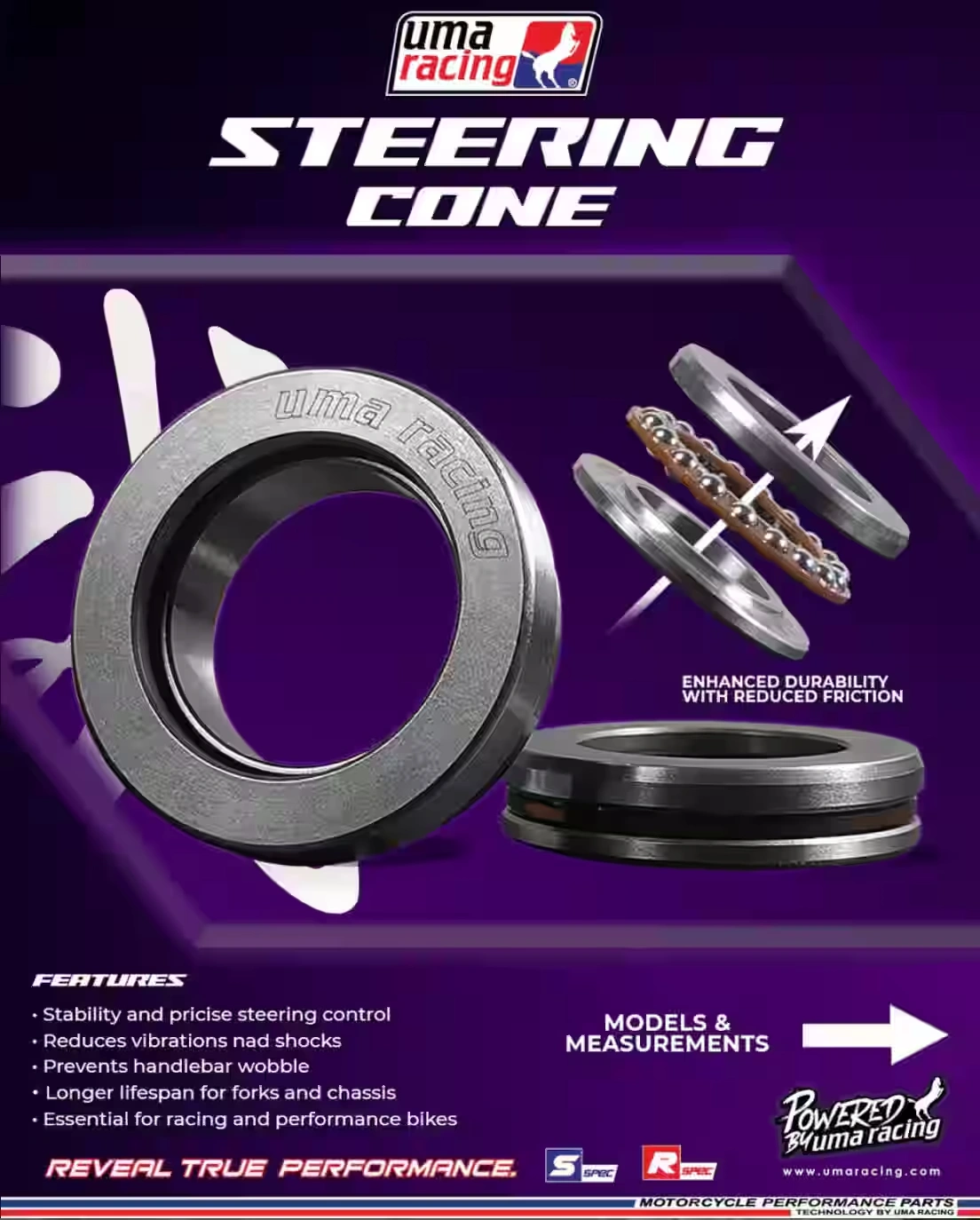 UMA RACING STEERING CONE SET / BALL RACER SET / CUP CONE SET - AEROX155 02SC0002 1 UMA RACING STEERING CONE SET / BALL RACER SET / CUP CONE SET - AEROX155 02SC0002