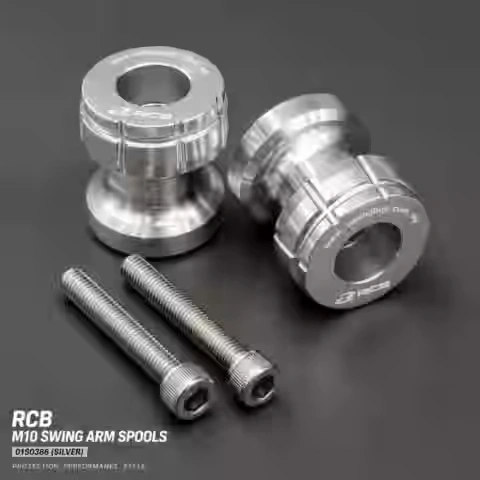 RCB KAWASAKI(M10) SWING ARM SPOOLS 01S0386 (01S0386S SILVER) 2 RCB KAWASAKI(M10) SWING ARM SPOOLS 01S0386 (01S0386S SILVER) - Image 2