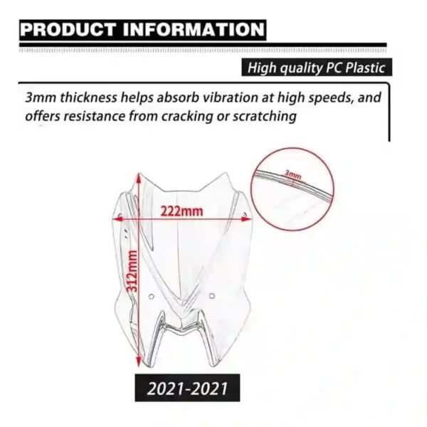 Windscreen For Kawasaki Z900 Model 2020 To 2021 - Image 2