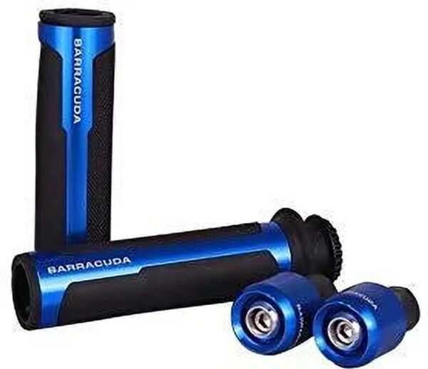 Barracuda Handle Grip with Metal Handlebar Ends (Blue) Handle Bar Grip For Universal For Bike, KTM, Bajaj, Yamaha, JAWA, TVS, Honda, Suzuki, Kawasaki,  Universal For Bike, Apache, CB1000R, Classic 350, Dominar 400, Duke 200, MT-15,   (Pack of 2) - Image 4