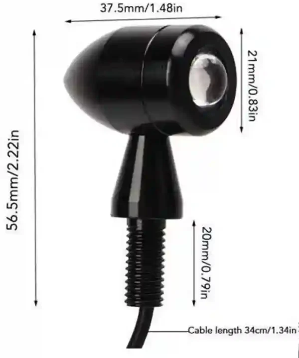 Indicator for Bike Jet Front Rear Turn Signal LED Indicators CNC Metal Amber Indicator Light Motorbike LED (12 V, 5 W)