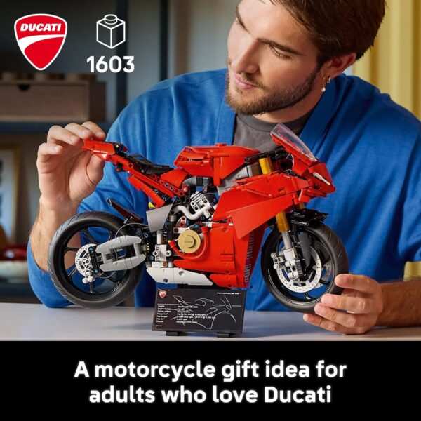 Technic Ducati Panigale V4 S Motorcycle Model Building Set 42202 Building Kit (1603 Pieces) - Image 10