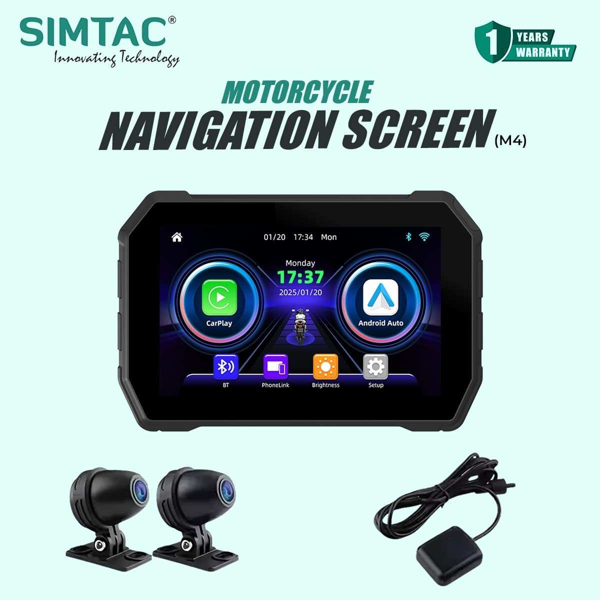 SIMTAC MOTORCYCLE 5″ Navigation SYSTEM with DVR – M4D 1 SIMTAC MOTORCYCLE 5″ Navigation SYSTEM with DVR – M4D