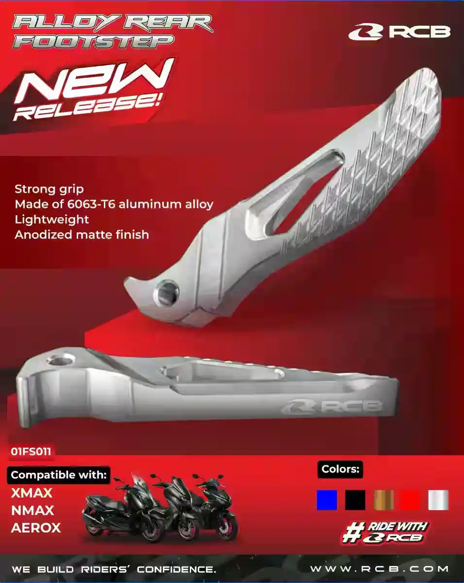 RCB ALLOY REAR FOOTSTEP AEROX 155 01FS011 (BLUE) 1 RCB ALLOY REAR FOOTSTEP AEROX 155 01FS011 (BLUE)