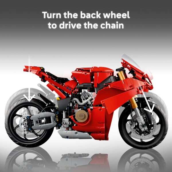 Technic Ducati Panigale V4 S Motorcycle Model Building Set 42202 Building Kit (1603 Pieces) - Image 9