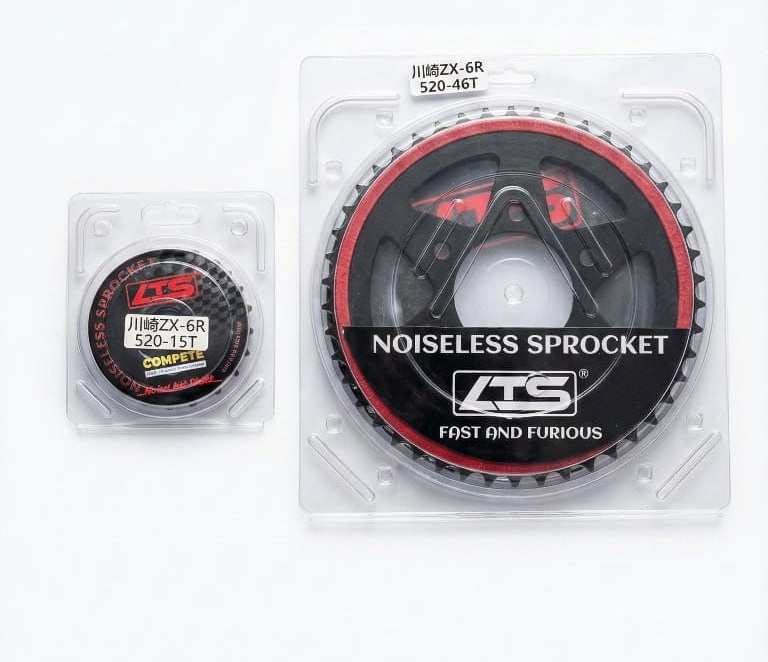 LTS Noiseless Chain Sprocket Kit for Kawasaki ZX6R | 520 Pitch | Smooth Ride 1 LTS Noiseless Chain Sprocket Kit for Kawasaki ZX6R | 520 Pitch | Smooth Ride
