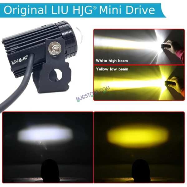 Original LIUHJG HJG Mini Drive LED Fog Light Bulb Lamp For Cars and Motorcycles Dual Color (White & Yellow) With Cooling Fan 2Pcs - Image 3