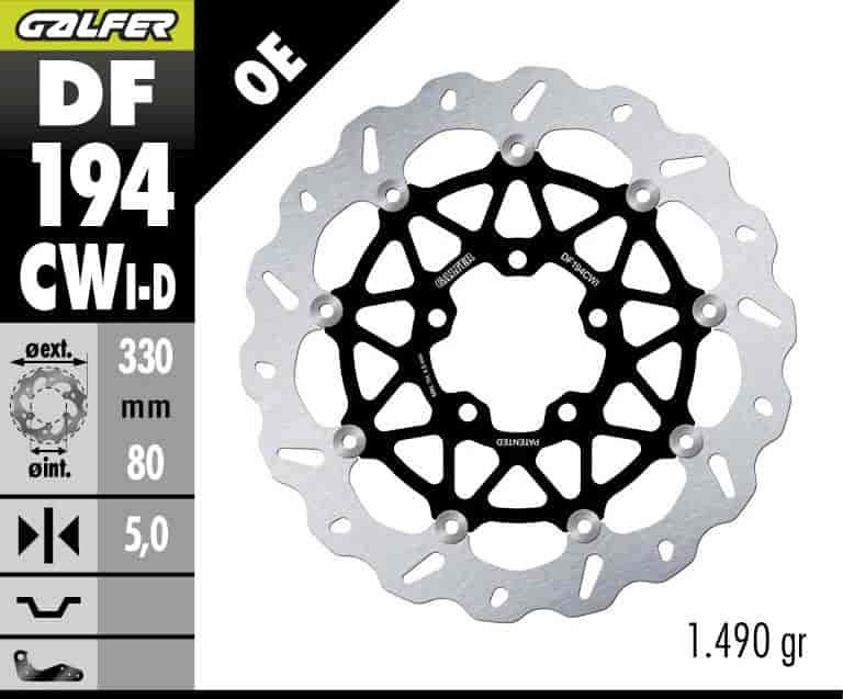 GALFER DF194CWI DISC W FLOATING (C, ALU,) LEFT 330X5MM FOR KAWASAKI ZX10R 1 GALFER DF194CWI DISC W FLOATING (C, ALU,) LEFT 330X5MM FOR KAWASAKI ZX10R