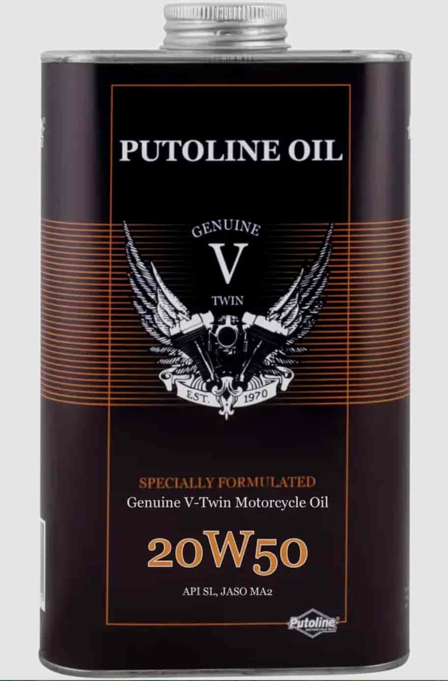 Putoline Genuine V-Twin 20W-50 Fully Synthetic Motorcycle Oil - 1L Tin (74110) 1 Putoline Genuine V-Twin 20W-50 Fully Synthetic Motorcycle Oil - 1L Tin (74110)