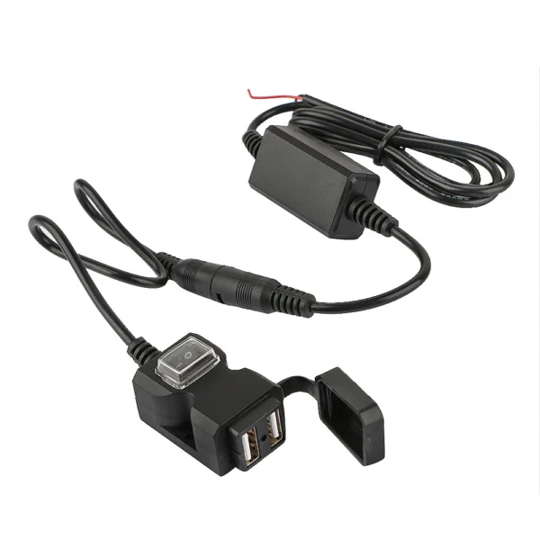 Motorcycle USB Charger Waterproof USB Cable Adapter w/ Switch & Mounts For Phone - Image 6