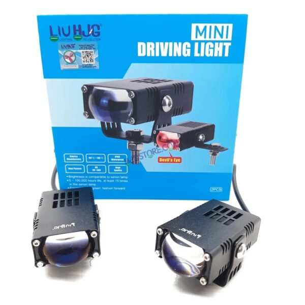 LIUHJG LIU HJG Waymaker Fog Light Dual Colour Fog Light Mini Drive Yellow White & Red Devil Eye Slim Drive Light Version 4 With Red Devil Eye And Wiring With Canbus Universal For All Cars and Motorcycles (2Pcs) HJG - Image 2