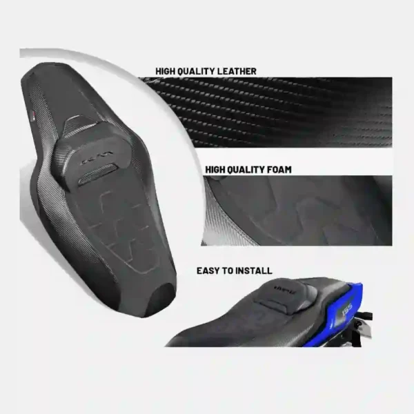 Yamaha Aerox V2 Camel Black Seat Assembly with Embroid Logo and Carbon Design